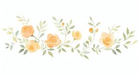 Orange roses as line watercolour illustration pattern flower plant.