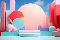 Memphis background balloon architecture graphics.