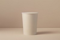 Paper cup packaging  porcelain cylinder studio shot.