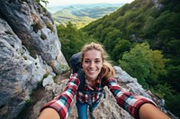 Woman hiking photo recreation adventure portrait.