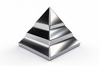 Chrome material pyramid silver triangle.