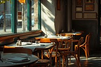 Restaurant architecture furniture table.