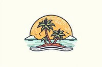 Coconut trees nature logo sea.