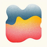 Graphic element illustration with pastel risograph printed texture of a simple shape in style of Bold unrealistic illustration backgrounds painting art.