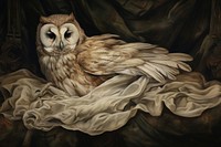 The Overturned mystery owl painting art animal.
