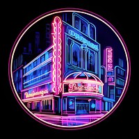 Illustration paris neon rim light purple city architecture.