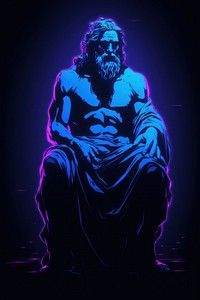 Illustration Zeus Neon rim light purple adult blue.