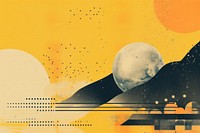 Collage Retro dreamy background backgrounds astronomy yellow.