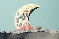 Dreamy Retro Collages whit moon astronomy outdoors nature.