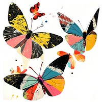Retro Collages whit butterflys art painting collage.