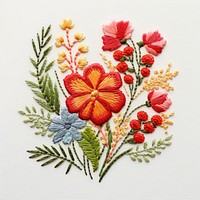 Flowe bouquet in embroidery style pattern cross-stitch creativity.