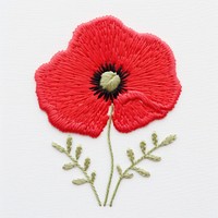 Poppy in embroidery style pattern flower plant.