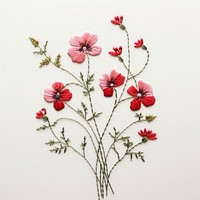 Wildflower in embroidery style plant art inflorescence.