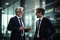 Business people standing meeting glasses.