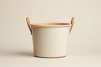 Wooden bucket  white bowl simplicity.