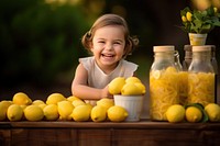 Little girl lemonade fruit child.