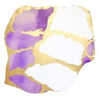 Purple gold marble distort shape paper white background accessories.