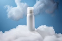 Lotion on fluffy cloud nature bottle sky.