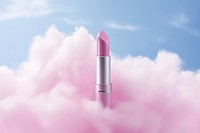 Lipstick on fluffy cloud cosmetics outdoors purple.