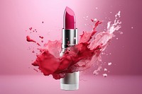 Lipstick with splash color cosmetics perfection freshness.