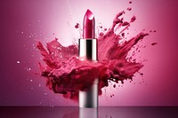 Lipstick with splash color cosmetics perfection freshness.