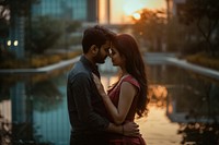 Indian couple kissing person adult.