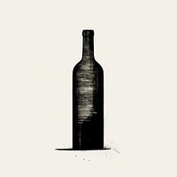 Silkscreen illustration of a Wine bottle wine drink black.