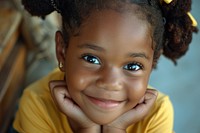 Smiling cute little african american girl portrait smiling looking.