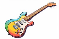 Doodle guitar classic color pastel string music musical instrument.