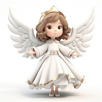 Cartoon angel white doll. AI generated Image by rawpixel.