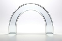 Trefoil arch shape transparent glass minimal architecture simplicity lighting.