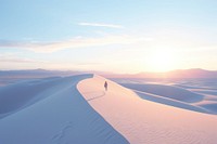  The white dunes at sunset on the desert nature outdoors horizon. AI generated Image by rawpixel.