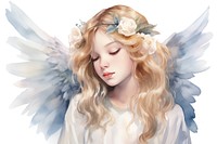 Angel girl adult representation contemplation. AI generated Image by rawpixel.