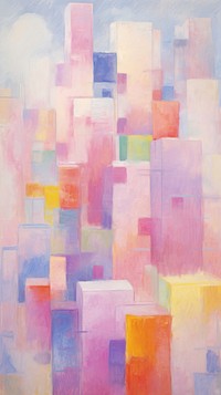 Cityscape painting abstract wall.
