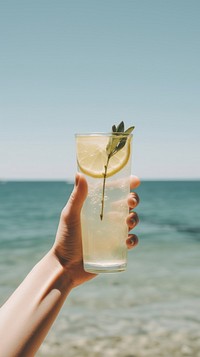 Beach cocktail glass lemonade.