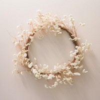  Real pressed gypsophila flowers wreath plant celebration. AI generated Image by rawpixel.