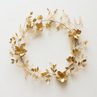  Real pressed gold glitter flowers jewelry wreath celebration. AI generated Image by rawpixel.