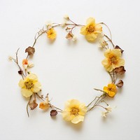  Real pressed primrose flowers jewelry wreath petal. AI generated Image by rawpixel.