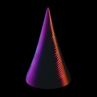 A cone shape technology black background single object.