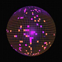 A disco ball technology sphere purple.