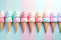 Pastel 3d icecream dessert food variation.