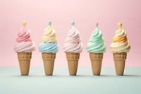 Pastel 3d icecream dessert food sprinkles.