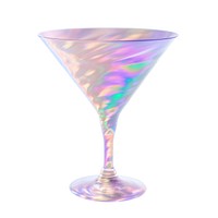 A holography cocktail glass martini drink white background.