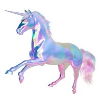 A holography unicorn sculpture animal mammal horse.