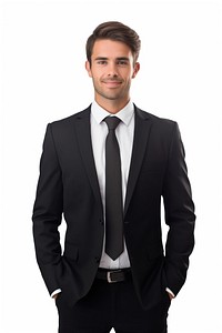 Businessman standing tuxedo blazer.