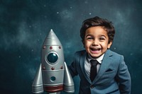 Space portrait smiling rocket. AI generated Image by rawpixel.