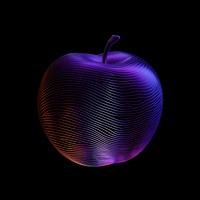 An apple purple fruit black.