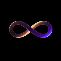 An infinity icon technology symbol light.