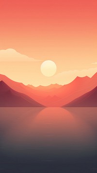  Beautiful sunset wallpaper landscape sunlight outdoors. AI generated Image by rawpixel.