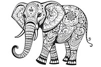 Elephant drawing pattern sketch. AI generated Image by rawpixel.